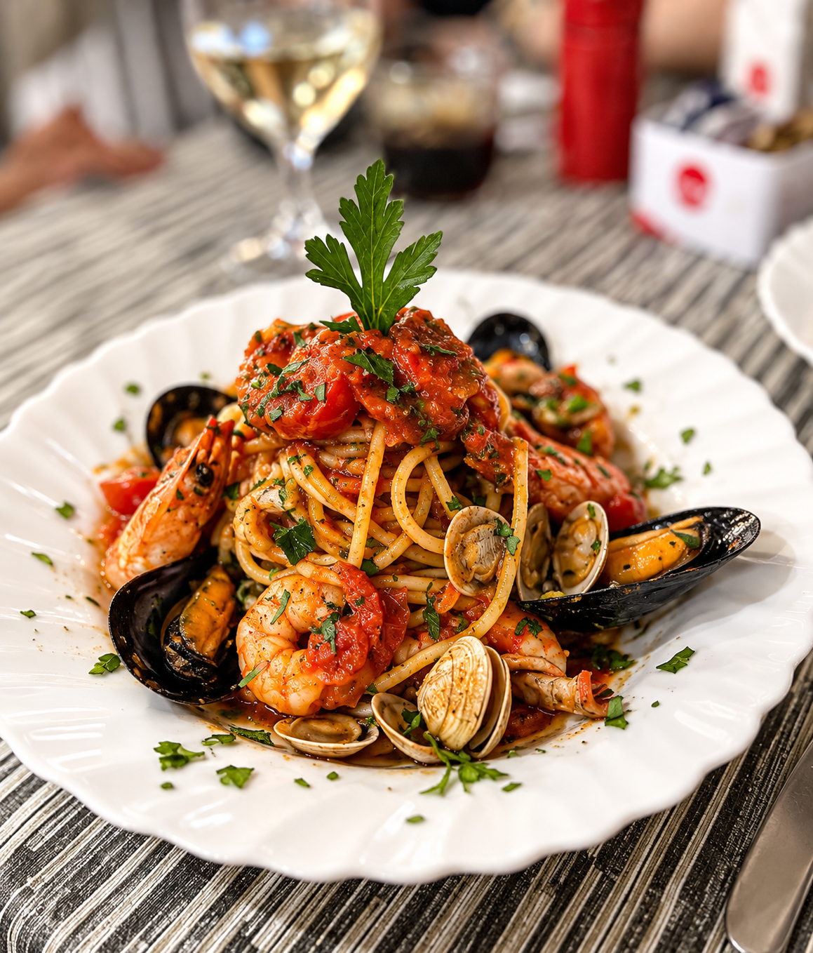 Spaghetti ai frutti di mare al pomodoro